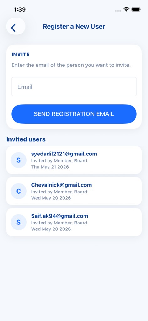 Community Vote Tracker register new user